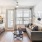 living room with large windows and wood floors